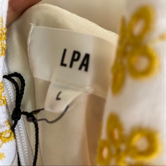 LPA Mabel Dress White and Yellow size Large - Picture 6 of 7